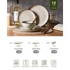 Famiware Dinnerware Sets for 4, Ocean Round 12-Piece Kitchen Plates