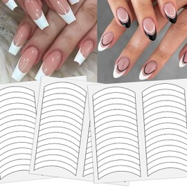 MOLILON 1440pcs French Tip Nail Stickers & Guides - French Manicure Strips & Stencils for Nail Art - 30 Sheets