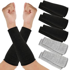 SATINIOR 5 Pairs Cut Burn Resistant Sleeves Arm Protection Sleeves Forearm Arm Protectors Thin Skin Bruising Arm Guards(Black, Gray)