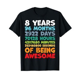 8 Year Old BDay Decorations Son Boy 8yr 8th Birthday T-Shirt