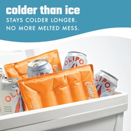 Cool Coolers 2 Pack Soft Ice for Coolers, Large Reusable Lunch Box Ice Pack, Flexible Stretch Nylon, Durable, Cooler Ice Packs for Lunch Boxes, Large Reusable Freezer Packs, by Fit & Fresh, Apricot