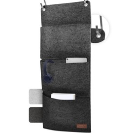 smøla Design Hanging Organiser Hanging Shelf Made of Felt for Door or Wall - Wall Organiser, Door Organiser for Hanging, Hanging Storage Including 2 Hooks, Anthracite