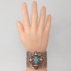 Gypsy Jewels Simulated Turquoise Western Style Silver Tone Wide Cuff