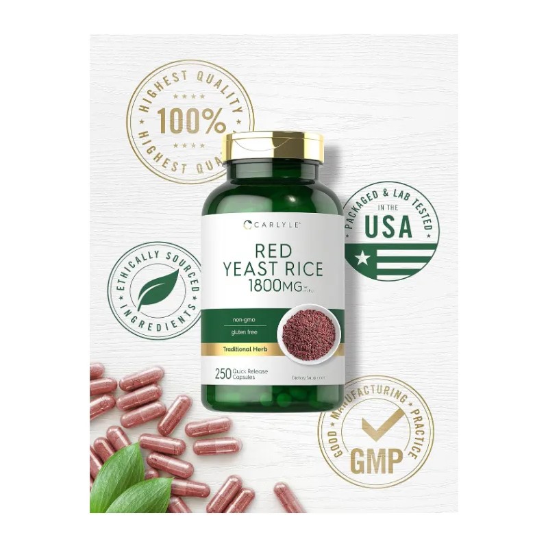 Red Yeast Rice 1800mg Salud Cardiovascular 250 Americano Sin Sabor