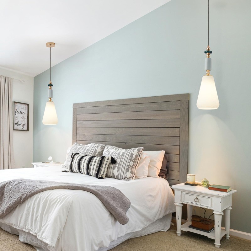 FALINNEAD Pendant Light Fixture Modern Pendant Lighting Hanging Lamp Milk
