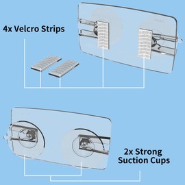 Allinko EZ Pass Holder for Windshield, Fits Most US States Toll Pass, Visor Accessories, Easy to Install and Remove, with Strong Suction Cups & 4pcs Mounting Strips, Holder for IPass, FasTrak, SunPass