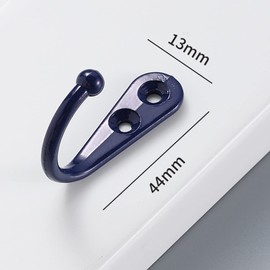Yesmin 4 PCS Wall Mounted Hooks,Retro Door Robe Hook for Hanging Towel Clothes Hat Key Single Metal Hook Cloth Hanger in Bedroom Bathroom Kitchen Cupboard- Royal Blue