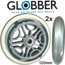 Globber 3-in-1 5-in-1 Primo Replacement Wheels Kickboard Front 120 mm Including Ball Bearings (Pack of 2)