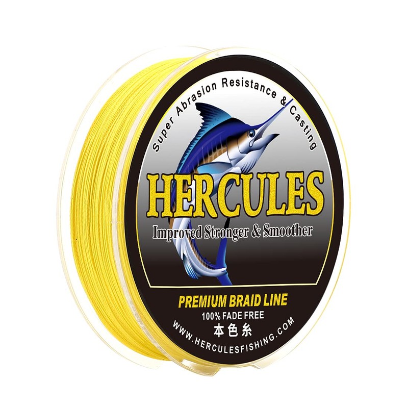HERCULES Fade-Resistant Braided PE Fishing Line, 4 Strands, Long Casts,