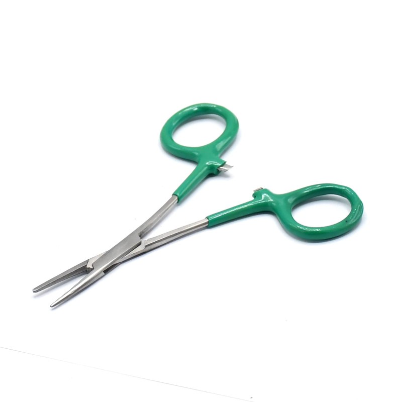 OdontoMed2011® Hemostats, Curved 5" and Straight 5" Green PVC Soft