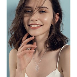 Flyow Nurse Necklace for Women, 925 Sterling Silver Cross Stethoscope Necklace Nurse Doctor Jewelry Gifts for Nurse Doctor Graduation Medical Student