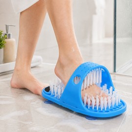2pcs Shower Foot Scrubber for Bath - Silicone Foot Cleaner with Massage Bristles and Exfoliating Surface for Hands-Free Washing