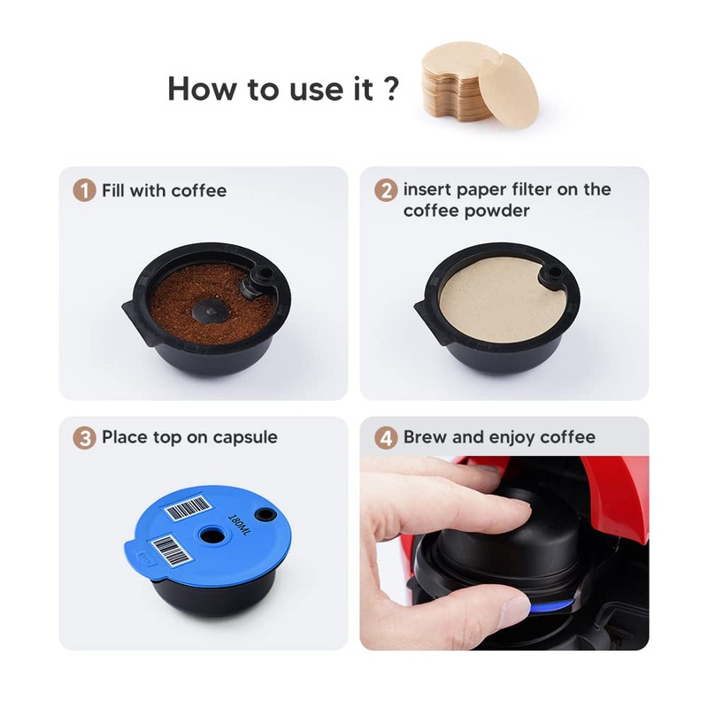 Disposable Coffee Filters for Tassimo Reusable Coffee Discs, BENFUCHEN Replacement