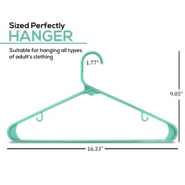 Utopia Home Plastic Hangers 30 Pack - Clothes Hanger with Hooks - Durable & Space Saving Coat Hanger - Heavy Duty Aqua Hangers - Skirt Hangers