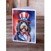Caroline's Treasures Bernedoodle Patriotic American Greeting Cards Pack of 8