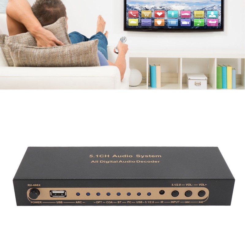 5.1 Channel Sound Decoder 192Khz/24Bit HD Multimedia Interface 4K ARC