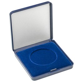LINDNER Das Original Coin Case with Blue Velour Insert for Coins / Coin Capsules up to Outer Diameter 43 mm
