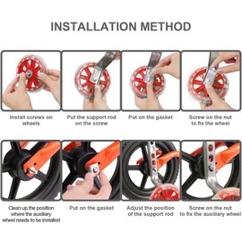 Be In Your Mind 1 Pair Red LED Children's Bicycle Stabilisers Bicycle Training Wheels High Performance Adjustable Bicycle Stabilizers for 12 Inch Bicycle Support Balance