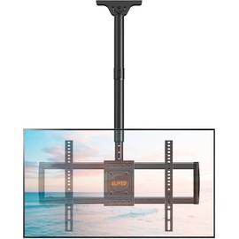 ELIVED Ceiling TV Mount for Most 37-75 Inch TVs, Height Adjustable Full Motion Ceiling Mount for Flat Pitched Roof, Hanging TV Bracket Swivel and Tilt, Holds up to 110 lbs, Max VESA 600x400mm YD3016