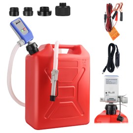 Nitigo Fuel Transfer Pump with Auto-Stop Sensor, 51“ Hose with Tank Adapter Portable Liquid Pump for Gasoline, Diesel Fuel, No More Lifting Heavy Gas Cans