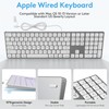 White Aluminum Backlit Keyboard for Apple Mac OS,Plug-N-Play, USB-A/USB-C Wired