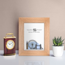 Tailored Frames Natural Oak Wood 7" x 5" Single Picture Frames | Table Top & Wall Hanging Type | Photo Frame Without Mount