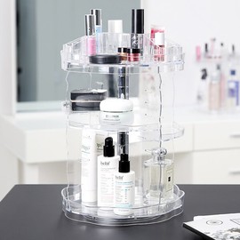 Home and House 3-stage turn-on 360-degree rotating cosmetics organizer / 턴온 360도 회전식 화장품정리함 3단