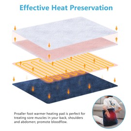 Foot Warmer Electric, Heating Pad King Size Ultra Soft Flannel, Extra Large for Bed, Abdomen, Feet, Back, Cramp, Office/Home Under Desk, 10ft Cord, Auto Off, 22" x 20" - Blue