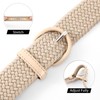 JASGOOD Women Braided Woven Elastic Stretch Belt Leather Covered Buckle