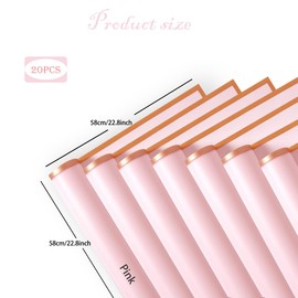 EMITAOHWF 20-Sheet Pink Flower Wrapping Paper - Floral Waterproof Bouquet Wrapping Paper for DIY Craft, Gift Packaging