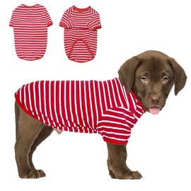 PetSmiler Dog Jumper - Thin Dog Jumper Small Dogs Striped Dog Shirts for Small Dogs Cats Shirt Stretchy Jumper Dog Jumper Chihuahua French Bulldog (Red S)