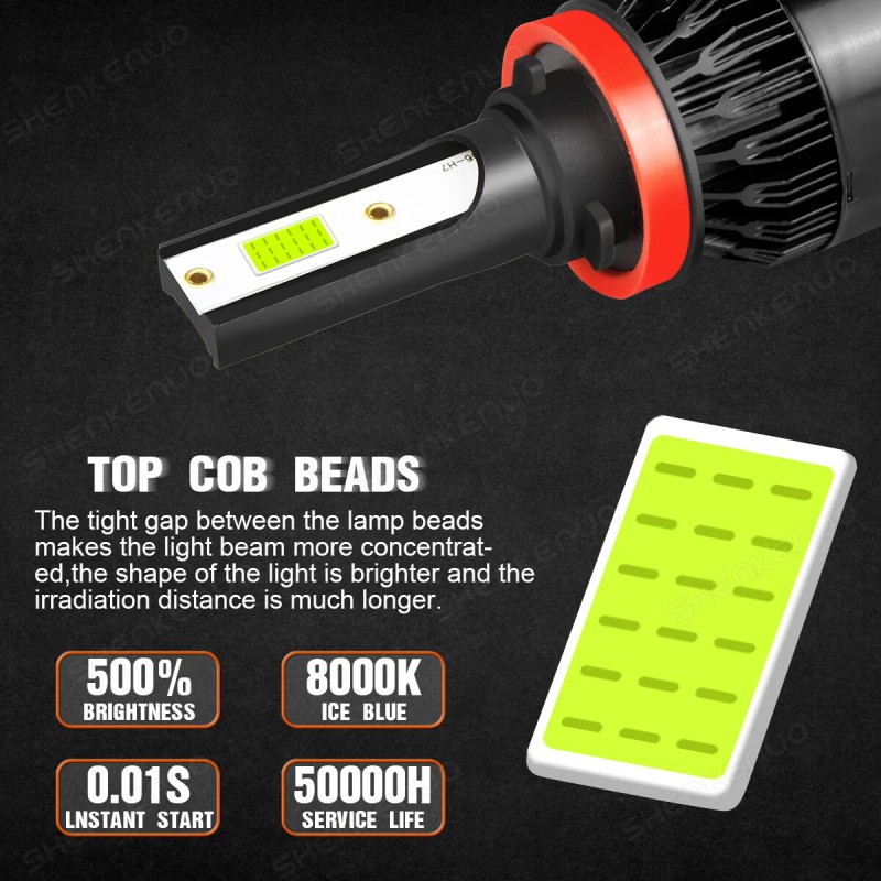 SHENKENUO H9 H11 LED Headlight Bulbs Low Beam Extremely Bright