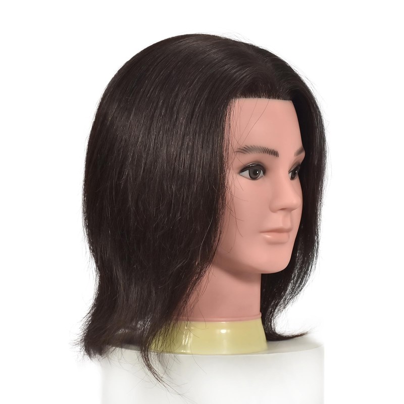 BLTYXT Male Mannequin Head with 100% Human Hair Training Head