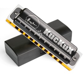 KUCKUX Diatonic Harmonica of E Key,Blues Mouth Organ 10 Holes 20 Tones, Reed of Phosphor Bronze, ABS Combo, Easy-Clean Cover,10 Holes Blues Harp for Adult, Beginner