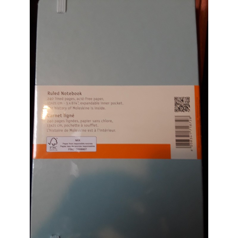 Moleskin classic, hard cover, large filled notebook