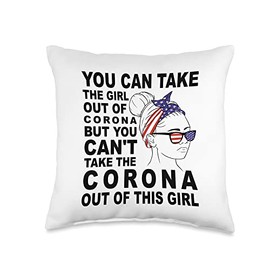 Classic Retro Girl From Corona - Proud Corona Girl Throw Pillow