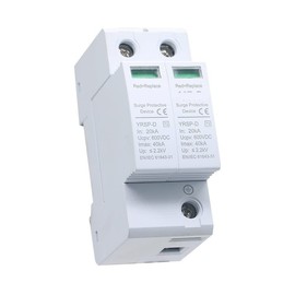 JVOZBZMWZ Circuit Breaker Surge Protection Device SPD DC 600V 800V 1000V 2P DC1000V 20KA~40ka Low Voltage Arrester House DIN Rail 2 Pole Protector (Color : White Ce, Size : 2P 800V)