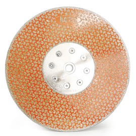 BGTEC Diamond Grinding Cutting Disc for Granite Marble, 1pc 9" x 5/8"-11 Flange 2 in 1 Electroplated Diamond Blade Single Side Coated Diamond Cutting Wheel