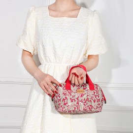 Smrcom - Bolsa de maquillaje para mujeres y niñas, bolsa de maquillaje de viaje, bolsa de inodoro con cierre, bolsa organizadora impermeable, Rojo 2, Exquisito