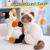 unsnurnoch 10" Realistic Siamese Cat Plush Toy, Soft Stuffed Siamese