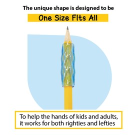 BAZIC Pencil Grip Soft Gel Pen Grip, Ergonomic Training Gripper for Righties Lefties, Comfort Grips Assorted Color (8/Pack), 2-Packs