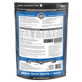 Northwest Naturals Freeze-Dried Beef & Trout Dog Food - Bite-Sized Nuggets - Healthy, Limited Ingredients, Human Grade Pet Food, All Natural - 25 Oz