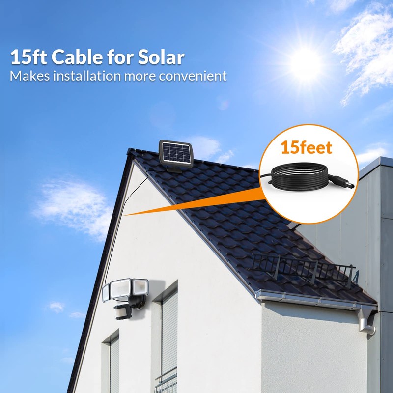 LEPOWER 1600LM LED Solar Security Lights Motion Outdoor, 5500K White