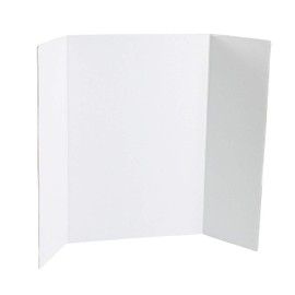 White Tri-fold Display Board, Corrugated Cardboard, 36 x 48 inches (Pack of 30)