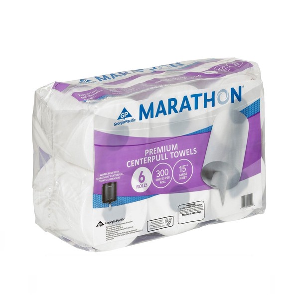 Marathon Centerpull Towels, 6 Rolls-300 sheets per roll, 15"