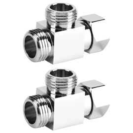 2pcs Adaptador en Forma de T, Desviador de Ducha de Tres Vías, Latón Cromado, G1/2, Componente Universal, Funcionamiento Suave con una Entrada, Dos Salidas, Se Adapta Al de Agua