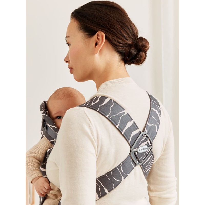BabyBjörn Baby Carrier Mini, Anthracite/Landscape Print, Cotton | Newborn Carrier