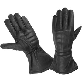 Hugger Affordable Unlined Classic Gauntlet Motorcycle Riding, Police, Driving Glove (XXX-Large, Black)