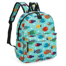 Kid Book Backpack Baby Child School Bag Kindergarten Canvas Daypack Cartoon Coin Purse (Green)