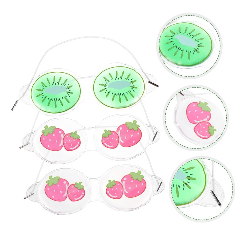 Outanaya 3pcs Fruit Cooling Eye Masks for PVC Reusable Eye